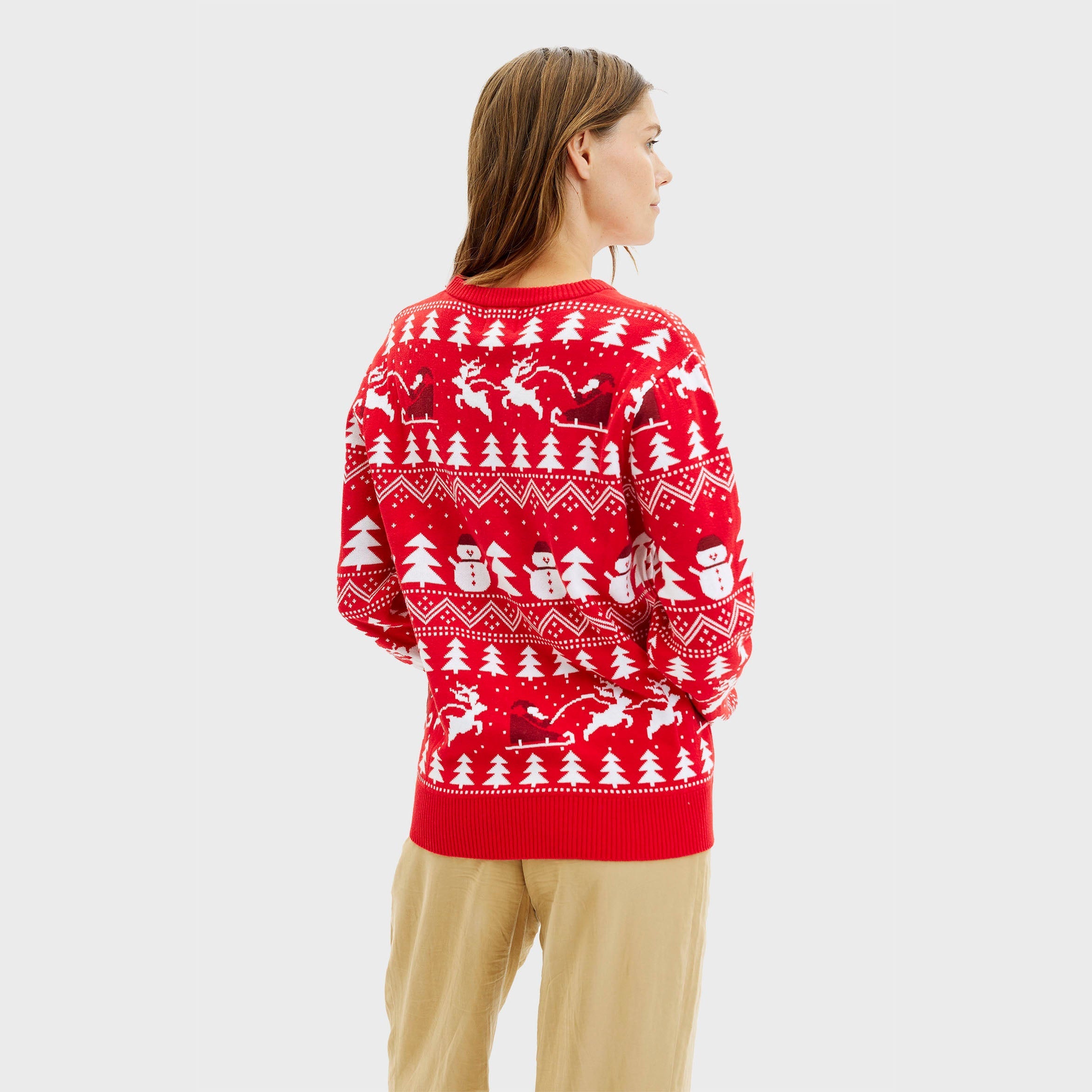 Der Stilvolle Weihnachtspullover rot - Damen.